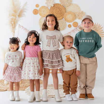 Kids wearing fun fall outfits 