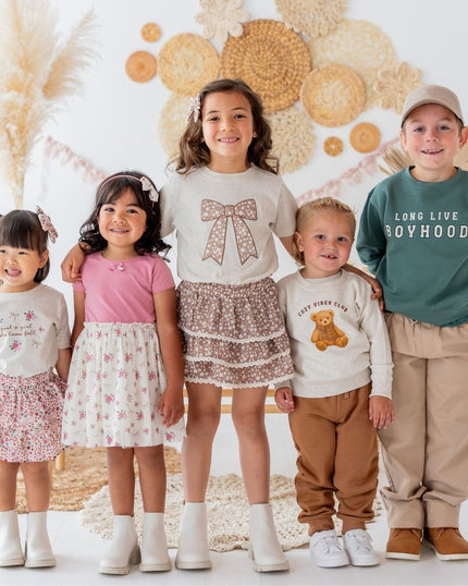 Kids wearing fun fall outfits 