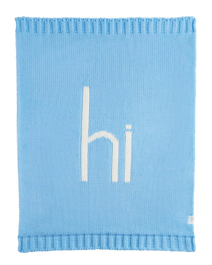 blue 'hi' blanket 