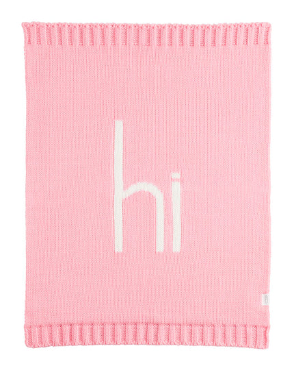 pink 'hi' blanket