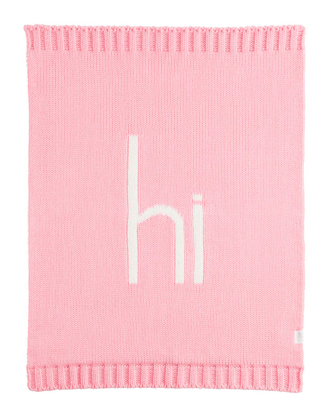 pink 'hi' blanket