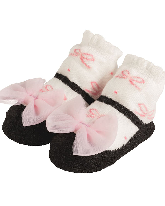 Mary Jane Baby Socks with Pink Bow