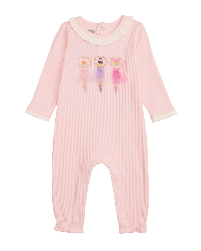 Pink baby onesie with ballerina design 