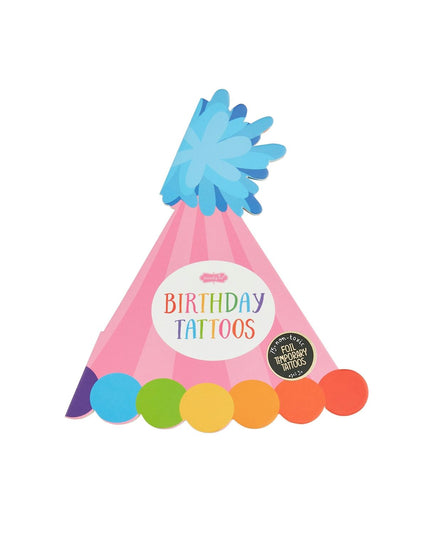 Pack of birthday tattoos shaped like a party hat 