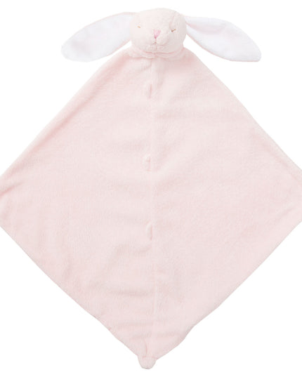 Pink bunny-shaped lovey blanket