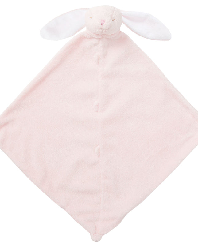 Pink bunny-shaped lovey blanket