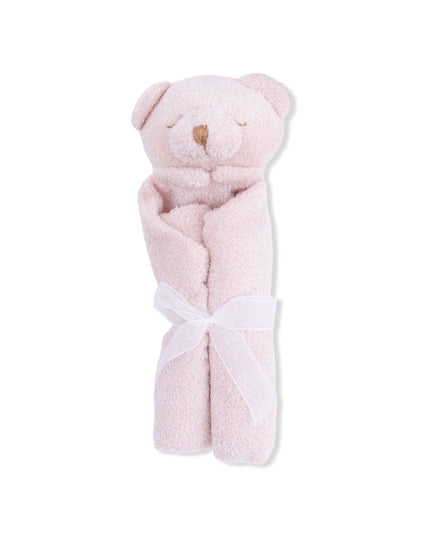 Blush Pink Bear Baby Lovey Blanket