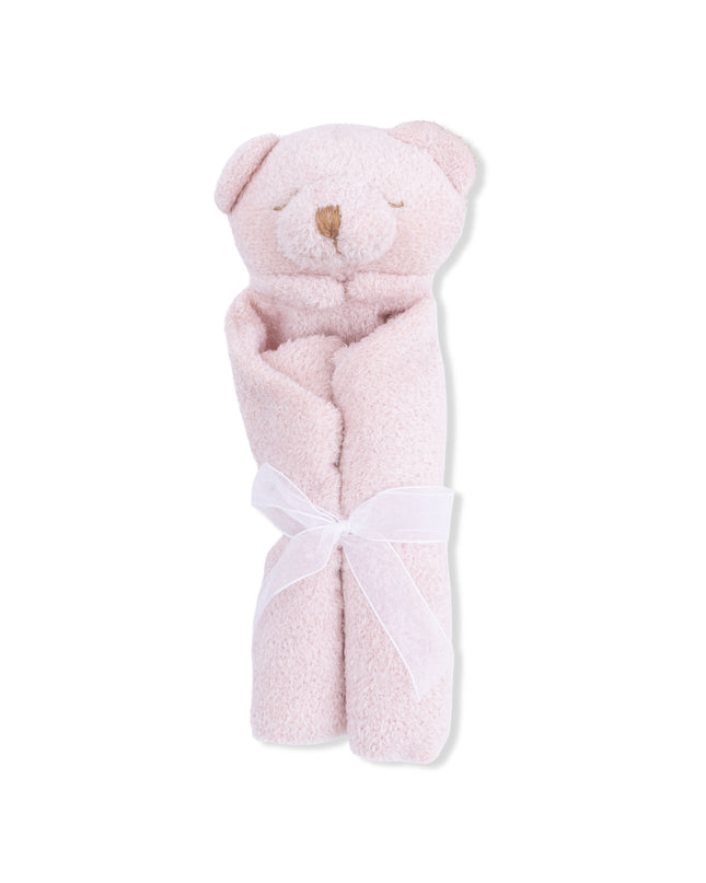 Blush Pink Bear Baby Lovey Blanket