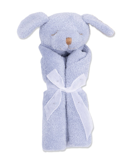 Dusty Blue Puppy Baby Lovey Blanket