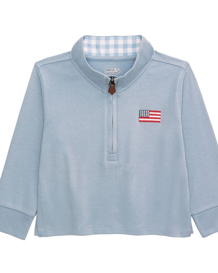 Light Blue Flag Quarter Zip Sweatshirt
