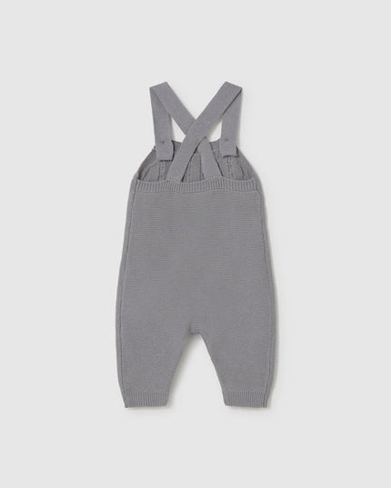 Grey knit dungarees