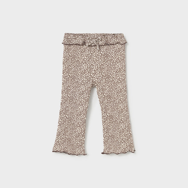 Brown and white spot ribbed leggings