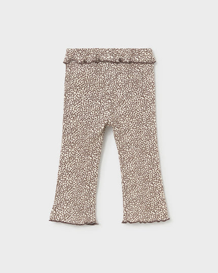 Brown and white spot ribbed leggings