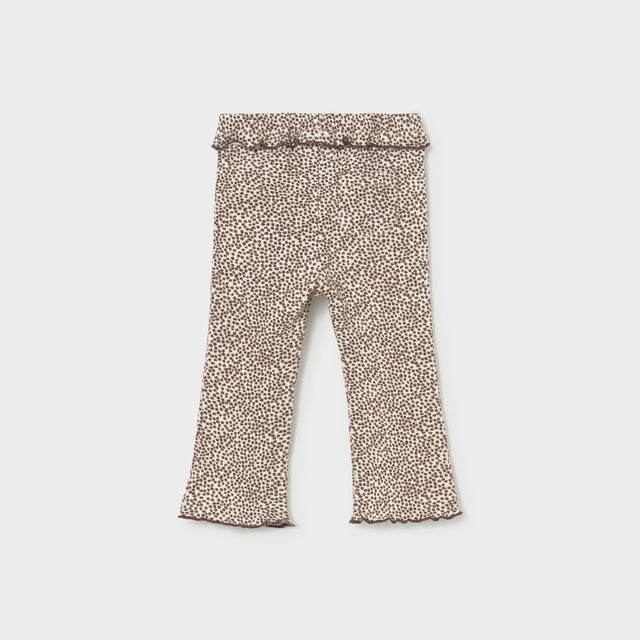 Brown and white spot ribbed leggings