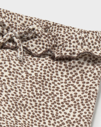 Brown and white spot ribbed leggings