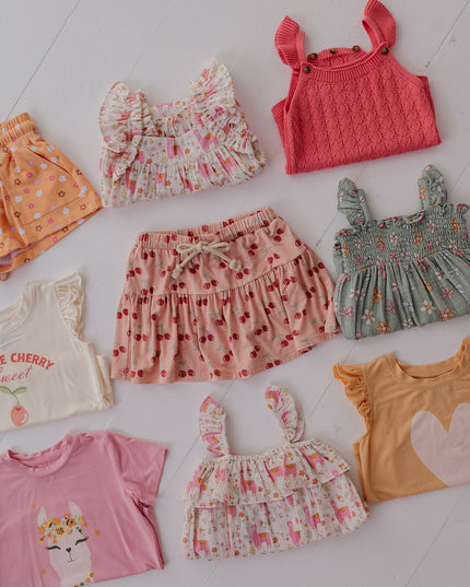 Collection of children's spring and summer outfits