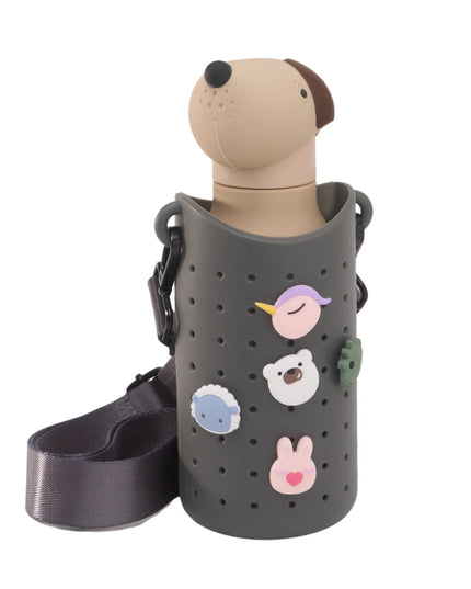 Beige Dog Water Bottle in Carrier