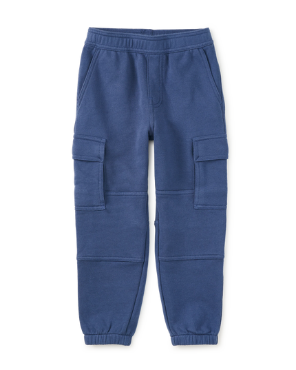 Blue cargo pocket jogger pants