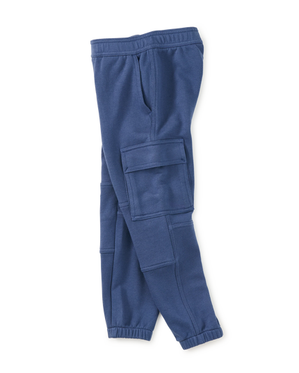 Blue cargo pocket jogger pants