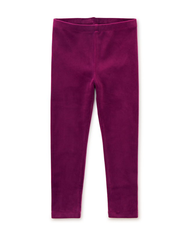 Deep berry colored velour leggings
