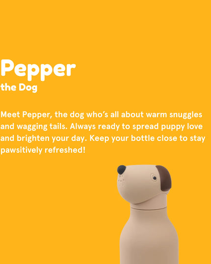 Beige Dog Water Bottle