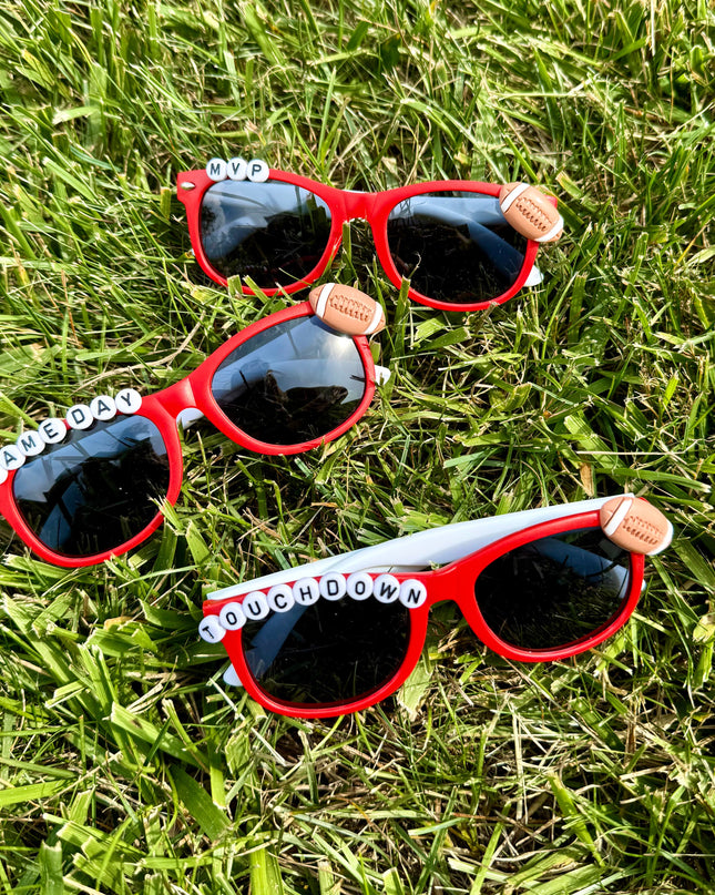 Red Sunglasses with Football Charms