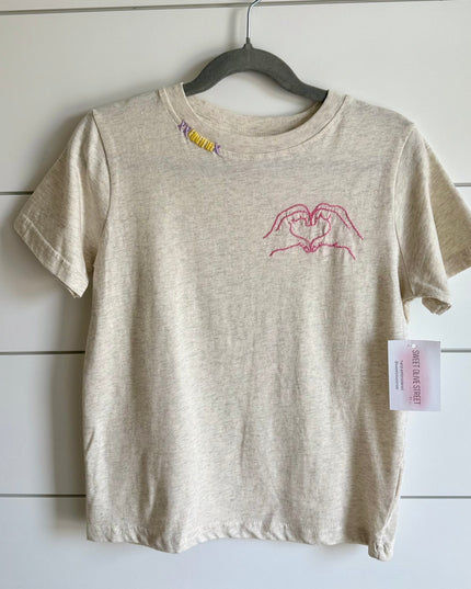 Hand Embroidered Heart Hands T-Shirt - Swiftie T-Shirt