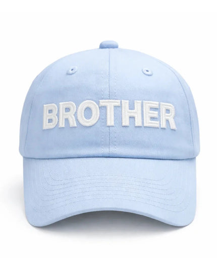 Light blue baseball hat with 'BROTHER' 