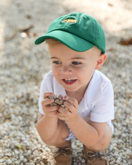 Boy wearing Dump Truck Baseball Hat