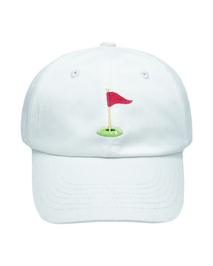 Golf Flag White Baseball Hat
