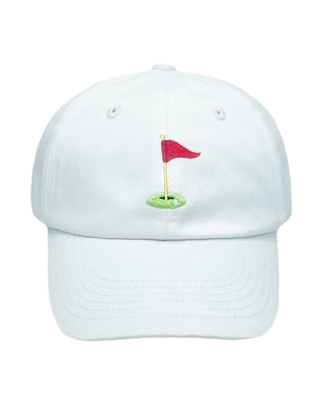 Golf Flag White Baseball Hat