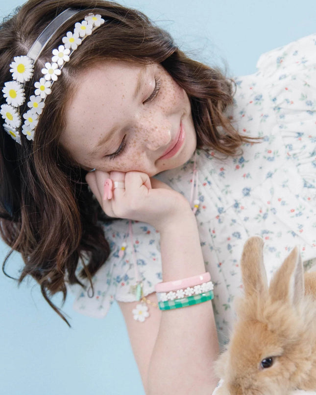 Daisies Green Checkered Bangles (Set of 3) - Giggles & Glitter