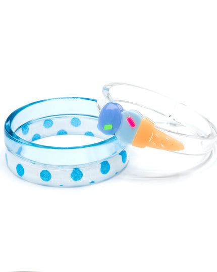 Ice Cream Double Scoop Blue Bangles (Set of 3) - Giggles & Glitter