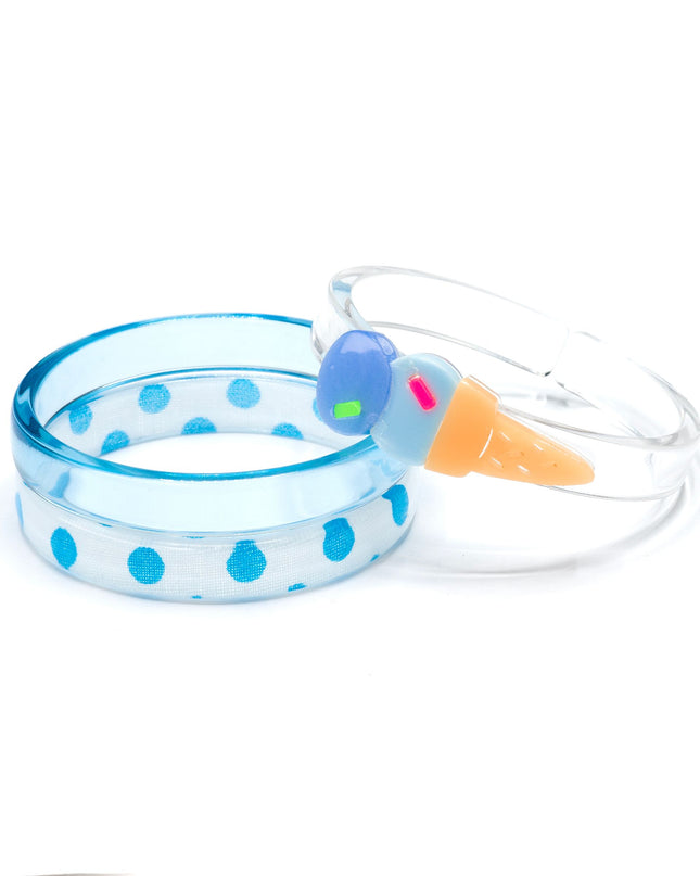 Ice Cream Double Scoop Blue Bangles (Set of 3) - Giggles & Glitter