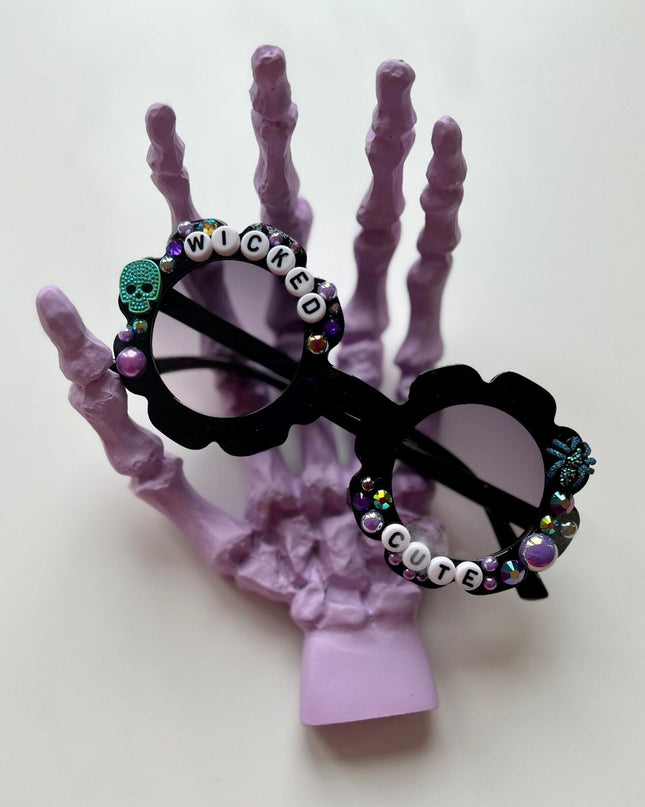 Black Wicked Cute Flower Halloween Sunglasses