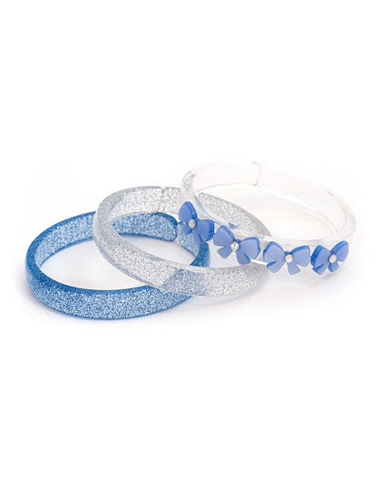 Blue Satin Bow Bangles