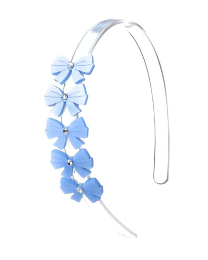 Headband with blue satin bows 