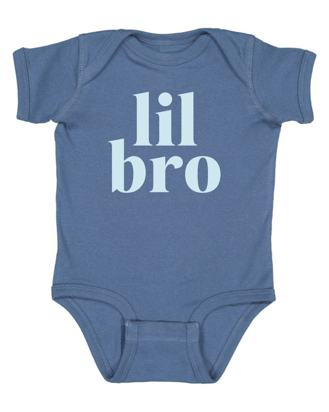 Blue baby bodysuit  with 'lil bro'