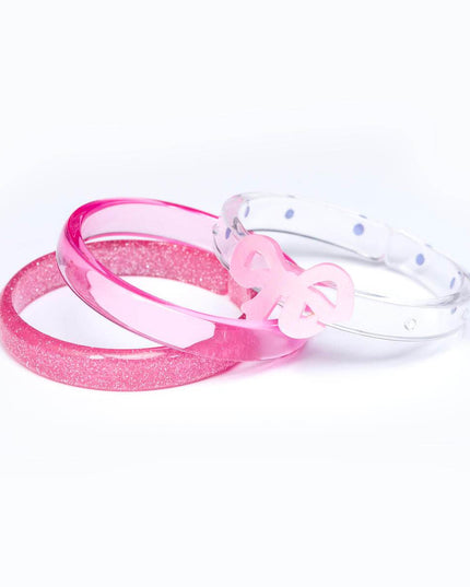 Pink Bow Bangles (Set of 3) - Giggles & Glitter