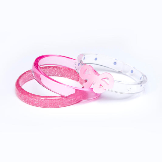 Lilies & Roses NY Pink Bow Bangles (Set of 3)