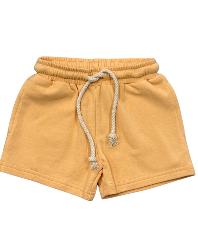 Yellow shorts with drawstring waist