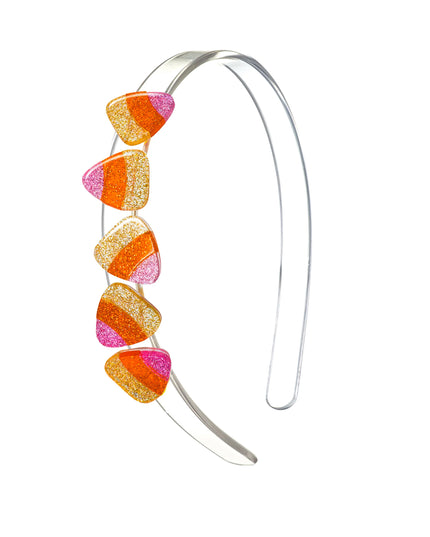Clear Headband with Glitter Candy Corn Details