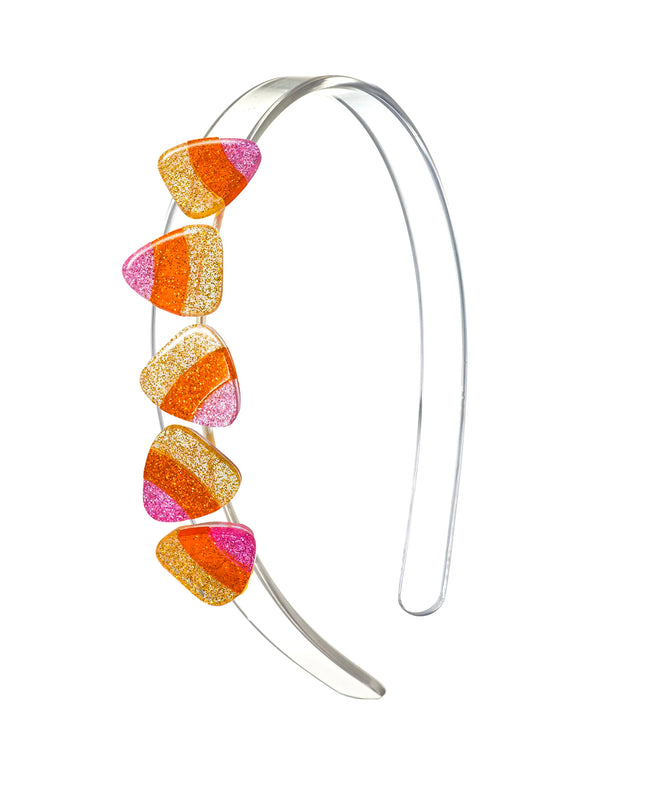 Clear Headband with Glitter Candy Corn Details