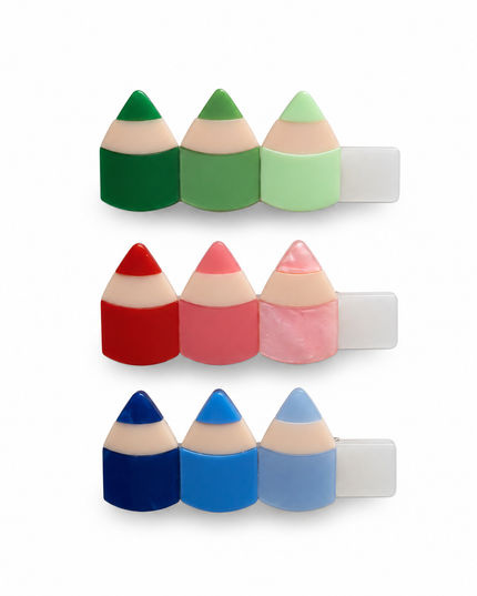 Colored pencil hair clips