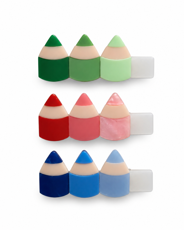 Colored pencil hair clips