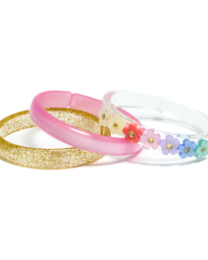 Colorful Flower Bangles (Set of 3)