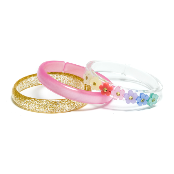 Colorful Flower Bangles (Set of 3)