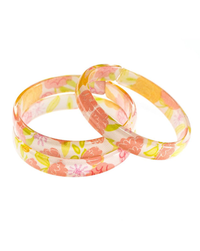Coral Rose Print Bangles (Set of 3)