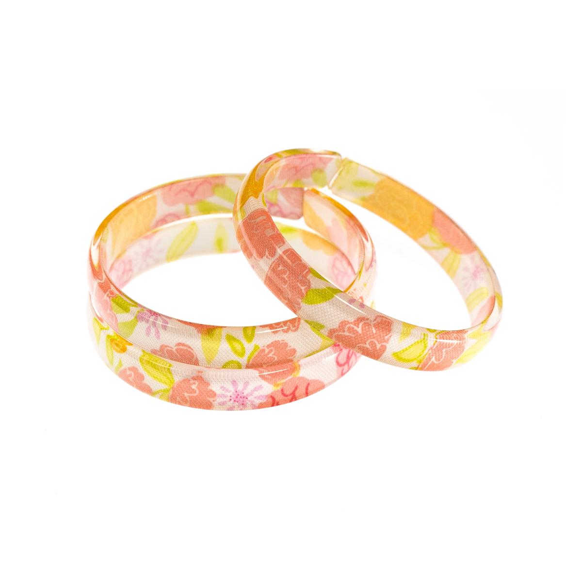 Lilies & Roses NY Coral Rose Print Bangles (Set of 3)