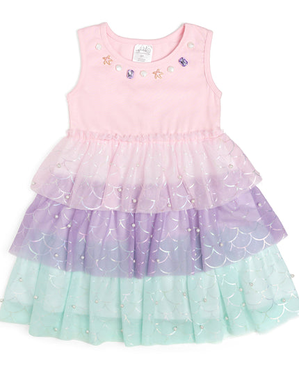 Pink, purple, and green tutu mermaid dress 